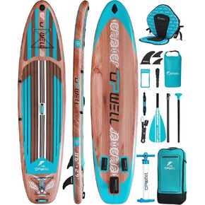 UPWELL 11'2"/11'6" Inflatable Paddle Board, Stand Up Paddle Board for Youth & Adults, Stable Design, Premium SUP Accessories, Backpack, 10L Dry Bag, Paddle, Leash, Hand Pump, Fins