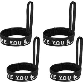 4pcs Sport Glove Safety Strap, Nylon Glove Strap Elastic Ski Glove Leash Black Glove Handcuff for Hanging Gloves Snowboard Glove Strap for Outdoor Exercise