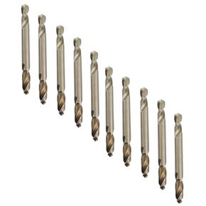 10PCS High Speed Steel Double Head Short Body Torsion Drill Bit Set 1/8 Inch M35 High Speed Steel Twist Drill with Cobalt for Chemical Metal Stainless Steel Cast Iron Plastic and Wood