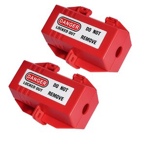 Electric Plug Lock - 125 Volt Power Extension Cord Lockout Tagout Device,Medium Electrical Plug Lock,OSHA Compliant Red