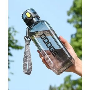 AquaFit Dodge Water Bottle, Gray and Black