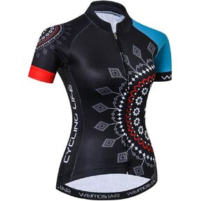 JPOJPO Women's Cycling Jersey Sleeveless Short&Long Sleeve Bike Shirt Half Zipper Road Bicycle Biking Tops CF3