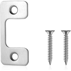 Adjustable Strike Plate Door Strike Plate for Exterior Doors,Hole for Deadbolts Electronic Locks Home Rental Security Strike Plate Door Hole Cover Plate Hardware with Screw (2 Strike Plate + 4 Screws)