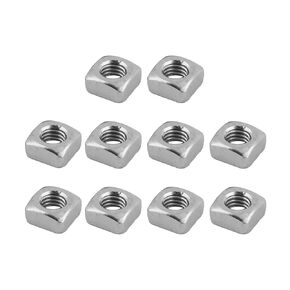 صواميل مربعة من METALLIXITY، (M6x10mmx5mm) 10 قطع، 304 صامولة مربعة من الفولاذ المقاوم للصدأ بخيط خشن - لمعدات بناء الأجهزة الكهربائية والآلات الصناعية، فضي