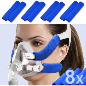 16 Pack Headgear Strap Covers, Universal and Reusable CPAP Strap Covers, Soft-Fleece Strap Pads for Reduce Red Marks, Great Value Kit Supplies by Medihealer