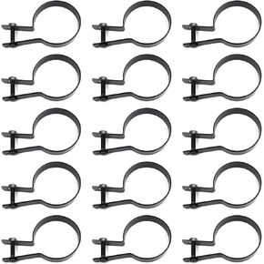 (15 Pack) 1-5/8" Galvanized Steel Chain Link Fence Tension Band for Gates, Posts, Brace Bands, Bolts & Nuts Included - Black