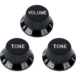 Banworks Imperial 24-Spline Electric Guitar Control Knobs 2 Tone and 1 Volume Knobs 6mm (15/64") Speed Knobs Top Hat for Fender Strat ST Electric Guitars Pack of 3 JT/XN-06 Cream