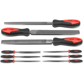 DNA MOTORING 5 Pcs Bastard File Set - Heat Treated Steel File Tools with Double Cut Serration Pattern, TOOLS-00096