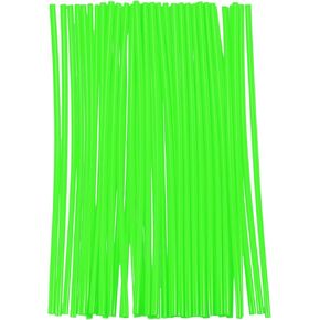 HARFINGTON 72pcs Spoke Skins Covers 0.2" Plastic Universal Dirt Bike Spoke Skin Wraps Bicycle Motorcycle Cycling Wheel Decoration Protector Spokes for 8"-21" Rims, Green