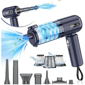 Handheld Car Vacuum Cleaner, 16000PA Air Duster & Vacuum Cleaner, 120W High Power Car Vacuum Portable Cordless with Multi-Nozzles, Mini Hand held Vacuum Rechargeable for Home, Car, Pet, Office