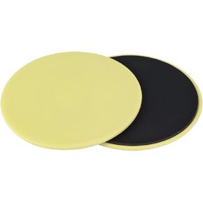 Fitness Disc Slides, 2pcs Gliding Discs Slider Fitness Disc Exercise Sliding Plate Sliding Discs Fitness Core Slider Workout for Gym, Home, Yoga, Pilates (yellow)