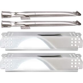 Adviace Grill Replacement Parts for Nexgrill 720-0830H, 4 Pack Grill Burners and Heat Plates Shield for Home Depot Nexgrill 4 Burner 720-0830H, Nexgrill 720-0864, 720-0864M Gas Grills