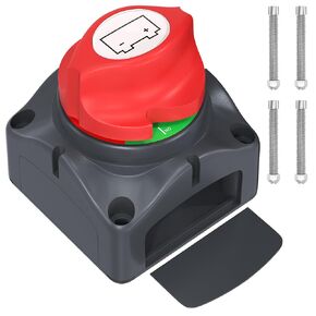 Joinfworld Top Post Battery Disconnect Switch 12V-48V Battery Disconnect Switch Negative On/Off Battery Kill Switch for Car Marine RV Boat ATV UTV Vehicles