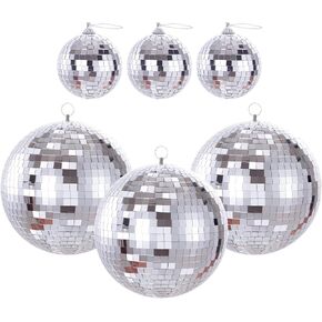 20 Pack Disco Party Ball: Hanging Mirror Ball Tree Ornament for Disco 70s Party Mirror Ball for Birthday Party Holiday Wedding Decorations(6'', 3.2'', 1.18'')