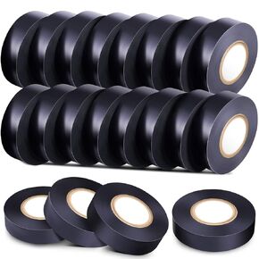 Treela 20 Rolls Electrical Tapes 3/4 inch Waterproof Vinyl Electrical Insulating Tape Flame Retardant Indoor Outdoor High Temperature Resistance Tape for Wire and Cable(White,66 ft)