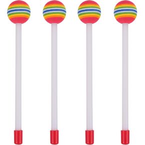 JOINPAY 4pcs Aainbow Lollipop Drumsticks: Percussion StickRainbow Colorful Drum Hammer Drumstick Practicing Music Instrument for Early Learning Playing Prop 8.25in