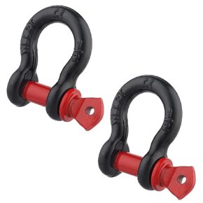 5/8'' D Ring Anchor Shackles, 2 Pcs Alloy Steel Clevis Shackle 3.25 Ton (7716 lbs) with 3/4" Screw Pin, Perfect for Jeeps/ATV's/Trucks/Trailers/Outdoor Adventure Camping.