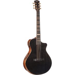 Cort Masterpiece Series Modern Black A/E Guitar With Case