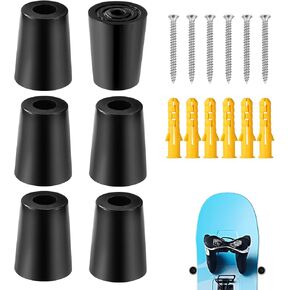 6pcs Vertical Ski Hanger, Ski Wall Mount Holder Vertical Wall Mount Ski Rack with Screws Expansion Anchors Vertical Snowboard Storage to Safely Store and Display your Ski Snowboard(Black)