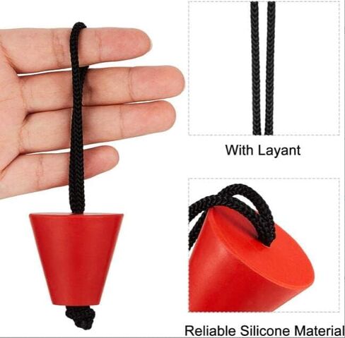 8 قطعة مجموعة قابس قوارب الكاياك العالمية، سدادة فتحات تصريف الزورق، ملحقات سدادة كاياك، مجموعة قابس سكابر من السيليكون، سدادة فتحات التصريف مع حبل قصير in Kuwait