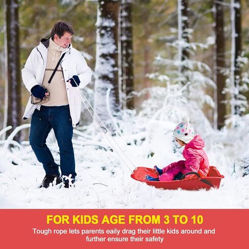 AGPTEK 31 Inch Durable Downhill Sprinter Toboggan Snow Sled for Kids Boys Girls Adults with Built-in Handles and Pulling Rope in Saudi Arabia