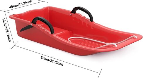 AGPTEK 31 Inch Durable Downhill Sprinter Toboggan Snow Sled for Kids Boys Girls Adults with Built-in Handles and Pulling Rope in Saudi Arabia