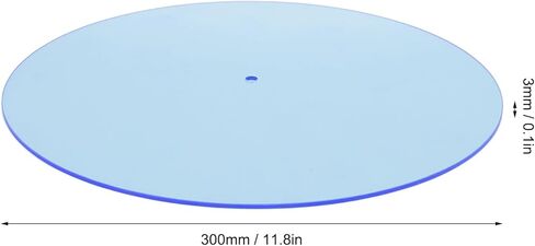Turntable Platter Mat, 12 inch Transparent Acrylic Record Player Platter Slip Mats, Improves Sound Quality & Provides Tighter Bass - Low Noise Anti Static Platter Mat (Light Blue) in Saudi Arabia