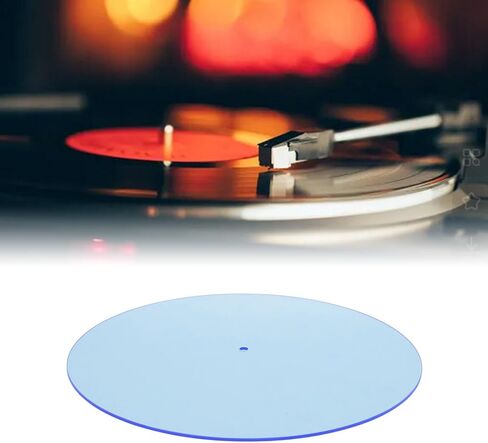 Turntable Platter Mat, 12 inch Transparent Acrylic Record Player Platter Slip Mats, Improves Sound Quality & Provides Tighter Bass - Low Noise Anti Static Platter Mat (Light Blue) in Saudi Arabia