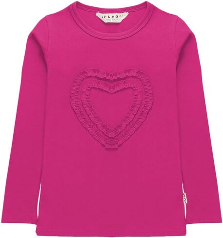 Ipuang Girls' Heart-Shaped Long Sleeve T-Shirt in Saudi Arabia