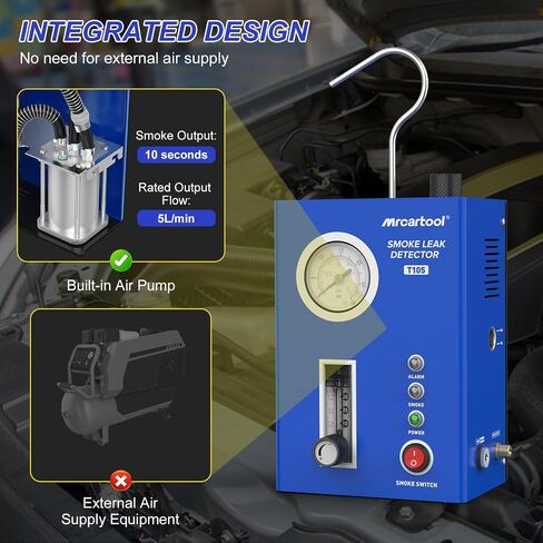 جهاز دخان EVAP للسيارات من MR CARTOOL T130، جهاز كشف تسرب نظام أنابيب وقود السيارة ثنائي الوضع 12 فولت مع مستوى الزيت ومقياس تدفق قابل للتعديل لجميع المركبات in Kuwait