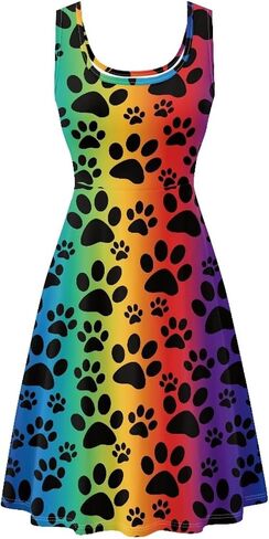 TOADDITDO Women Tank Top Dress Sleeveless Sundress Plus Size Athletic Activewear Knee Length Sundress with 2 Side Pockets in Kuwait