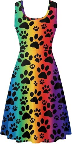 TOADDITDO Women Tank Top Dress Sleeveless Sundress Plus Size Athletic Activewear Knee Length Sundress with 2 Side Pockets in Kuwait