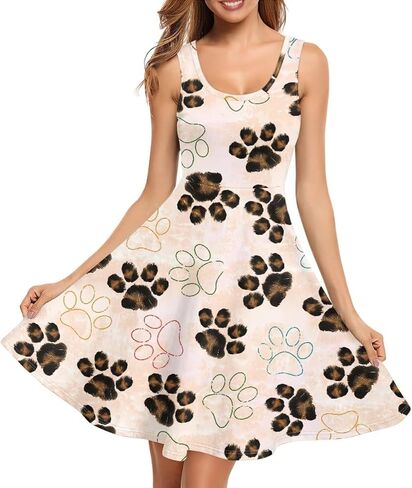 TOADDITDO Women Tank Top Dress Sleeveless Sundress Plus Size Athletic Activewear Knee Length Sundress with 2 Side Pockets in Kuwait