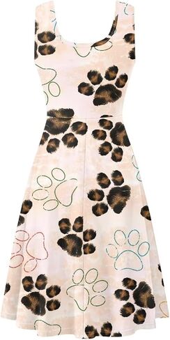 TOADDITDO Women Tank Top Dress Sleeveless Sundress Plus Size Athletic Activewear Knee Length Sundress with 2 Side Pockets in Kuwait