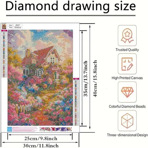 Diamond Art Painting Kits for Adults, Sea of Flowers 5D Diamond Painting Dots Art Kits for Adults Beginner, Butterfly DIY Full Round Gem Crystal Art paint by Diamond, Home Wall Decor 12x 16 In in Saudi Arabia