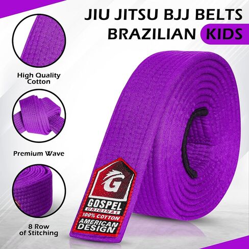 حزام إنجيل BJJ للرجال والنساء | حزام جيو جيتسو البرازيلي مع شريط الأكمام المخطط للتصنيف | أطفال جيو جيتسو جي | تمت الموافقة على IBJJF in Saudi Arabia