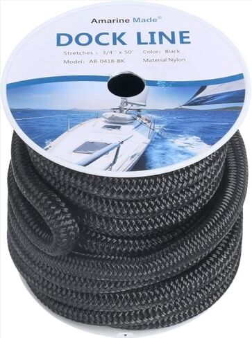 خطوط قفص الاتهام المصنوعة من Amarine، حبل قارب مقاس 3/4 بوصة × 50 بوصة مع فتحة مقاس 12 بوصة، وخط رصيف بقوة كسر تبلغ 9500 رطل، وخط قارب مع حمل عمل يبلغ 1900 رطل لرسو السفن المائية والقوارب وما إلى ذلك. أسود in Saudi Arabia