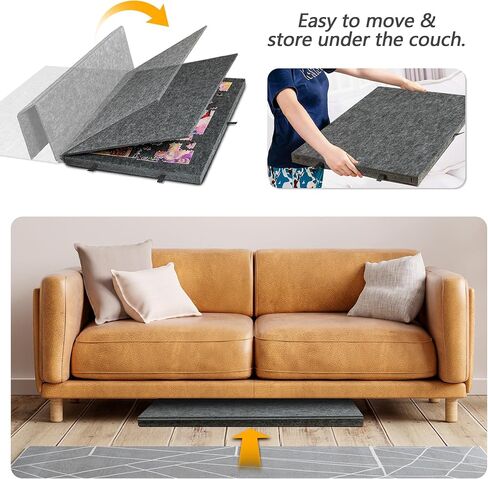 Lavievert Tilting Puzzle Board with 2-in-1 Designed Stand & Cover, Super Lightweight Felt Puzzle Plateau with 6 Drawers, Portable Jigsaw Puzzle Table for Games Up to 1000 Pieces - Light Gray in Kuwait