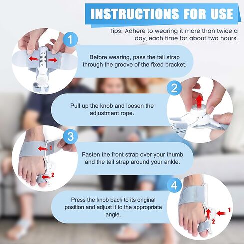Bunion Corrector for Women & Men,Adjustable Knob Bunion Corrector for Women Big Toe,Bunion Splint for Bunion Relief,Orthopedic Toe Straightener Suitable for Left and Right Feet in Saudi Arabia