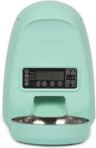 Dogness Timed Cat Feeder, 2L Automatic Dog Feeder with Timer Auto Pet Food Dispenser for Kitten Puppy, Timed Dog Feeder Easy Portion Control Voice Recording(White) in Saudi Arabia