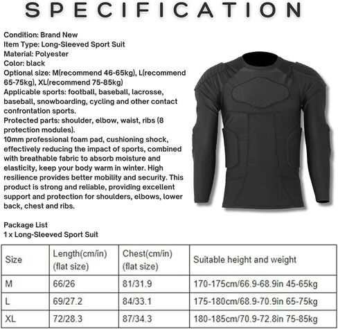 Flbirret Long-Sleeved Sport Suit with Shoulder, Elbow, Waist and Ribs Protection in Saudi Arabia