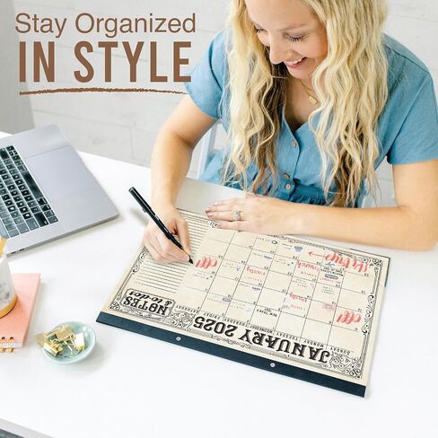 Desk Calendar 2025 - Large Monthly Desk Calendar (11 x 17 Inches) for Home, Office, and Classroom, 18-Month Desk Calendar 2025-2026 with Thick Paper (Doodle) in Saudi Arabia