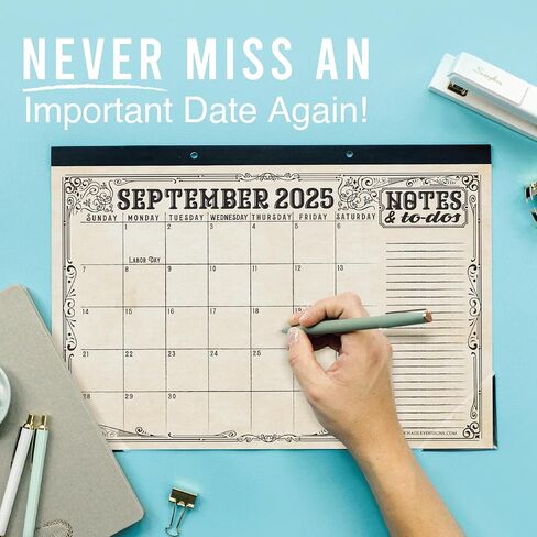 Desk Calendar 2025 - Large Monthly Desk Calendar (11 x 17 Inches) for Home, Office, and Classroom, 18-Month Desk Calendar 2025-2026 with Thick Paper (Doodle) in Saudi Arabia