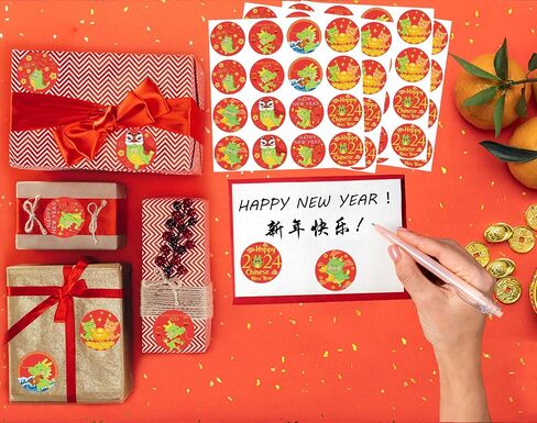 256 Pcs Chinese Lunar New Year Candy Stickers for Chinese New Year Decorations Classic 2025 Year of The Snake Round Candy Sticker Favors - Labels Fit Chocolate Candy in Saudi Arabia