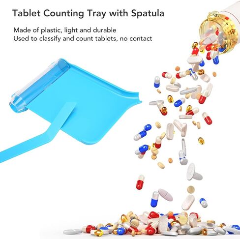 Counting Tray, Portable Right Hand Sorting Tray, Counter, Home Dispensing Aids, Medical Instrument Tray with Spatula for Pharmacy, Hospital, Home in Saudi Arabia