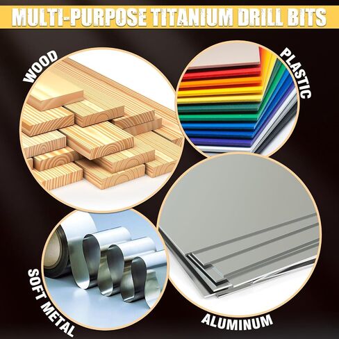 13Pcs Hex Shank Drill Bit Set, Upgraded Twist Drill Bit Set for Wood, Plastic, Aluminum Alloy, Titanium Drill Bit Set with Quick Change Design, 1/16 to 1/4 Inch in Saudi Arabia