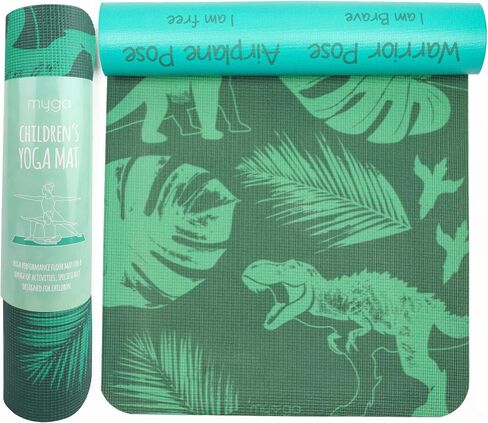 Myga Childrens Yoga Mat - Eco-Friendly Printed Yoga, Exercise and Fitness Mat for Kids - Features 8 Yoga Poses on the Reverse of the Mat - Non-Slip, Extra Grip & Multi-Purpose Mat - Various Designs in Saudi Arabia