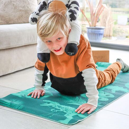 Myga Childrens Yoga Mat - Eco-Friendly Printed Yoga, Exercise and Fitness Mat for Kids - Features 8 Yoga Poses on the Reverse of the Mat - Non-Slip, Extra Grip & Multi-Purpose Mat - Various Designs in Saudi Arabia