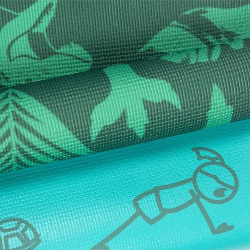 Myga Childrens Yoga Mat - Eco-Friendly Printed Yoga, Exercise and Fitness Mat for Kids - Features 8 Yoga Poses on the Reverse of the Mat - Non-Slip, Extra Grip & Multi-Purpose Mat - Various Designs in Saudi Arabia