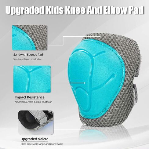 خوذة دراجة للأطفال قابلة للتعديل مع وسادات معصم للركبة والكوع للأطفال من عمر 2-5-8-14 عامًا للأولاد والبنات، مجموعة خوذة تزلج متعددة الرياضات ودراجة تزلج على الجليد in Kuwait